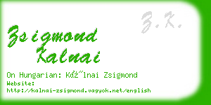 zsigmond kalnai business card